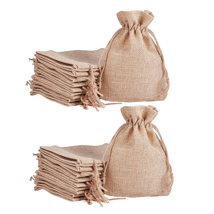 Eco friendly high quality jute gift bag burlap drawstring bag