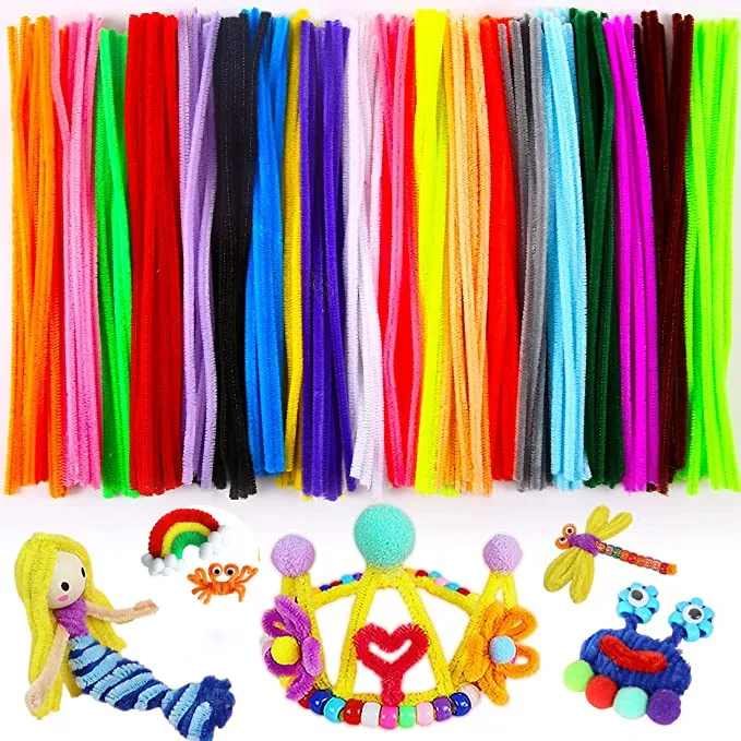 Colorful Soft Diy Art and Craft Supplies Pipe Cleaner Kids Christmas Handmade Creative Crafts Kits for Kids DIY