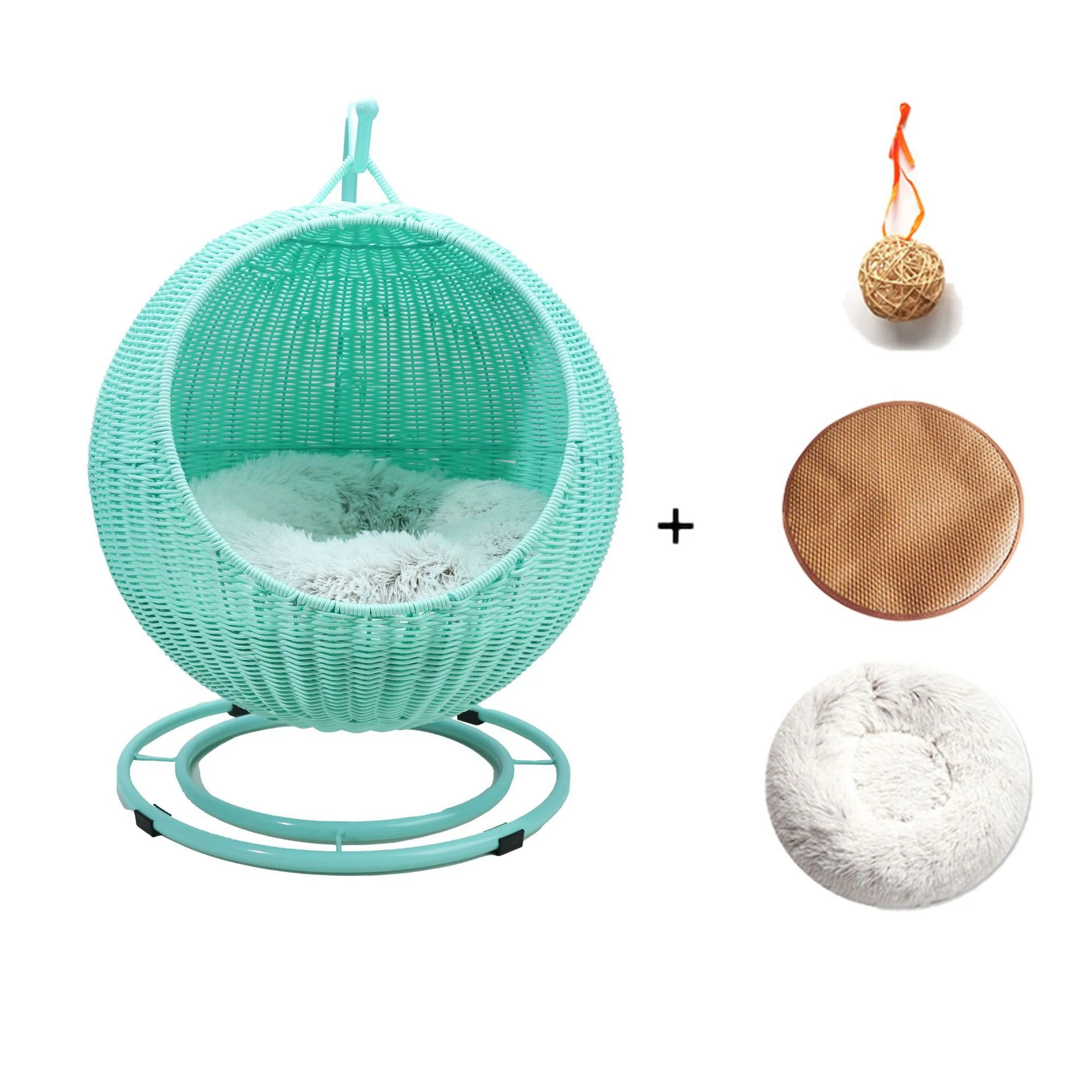 JOYPET Wholesale modern eco friendly warm comfortable house cat furniture raised Hanging handmade rattan cat pet beds