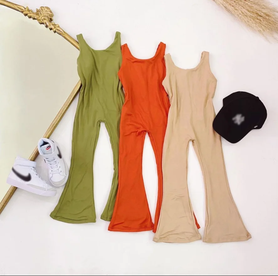 2022 latest design summer children jogging suit short sleeve clothing suit baby girls jumpsuit