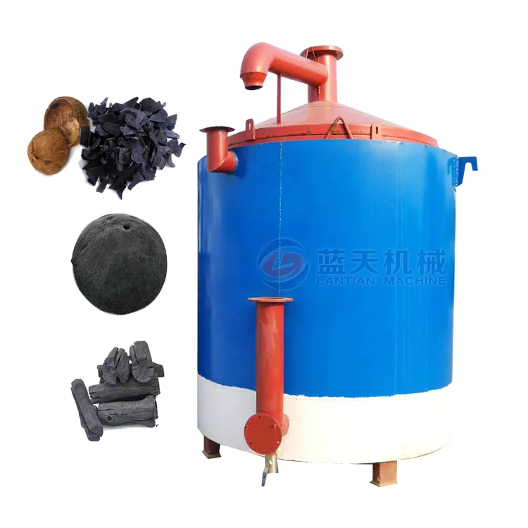 Smokeless continuous wood charcoal stove and carbonization oven