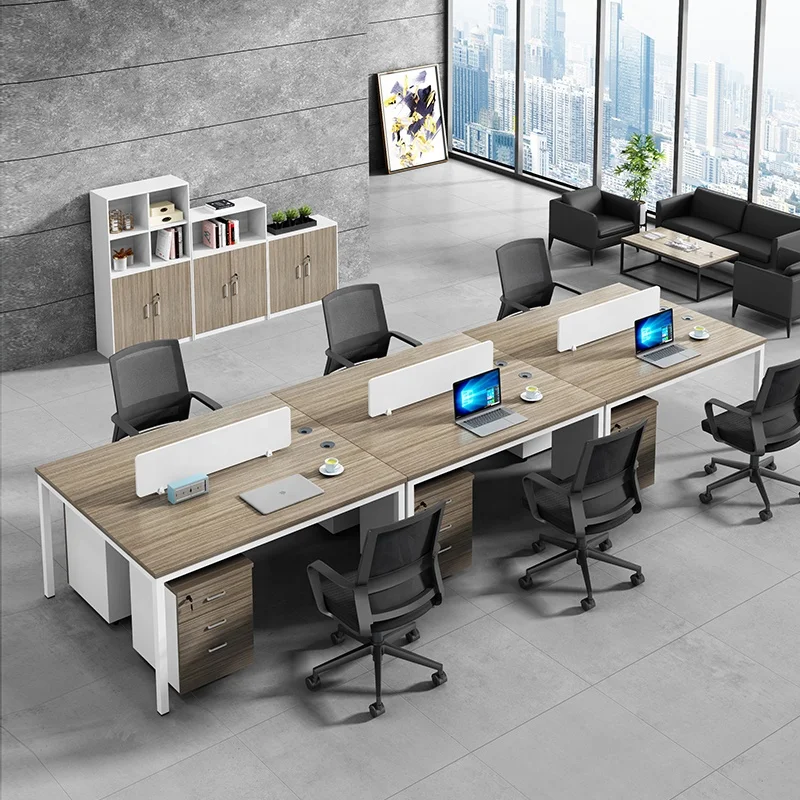 Zitai  Modern table furniture open orange modular 2 seat 4 people cubicles partitions office workstation
