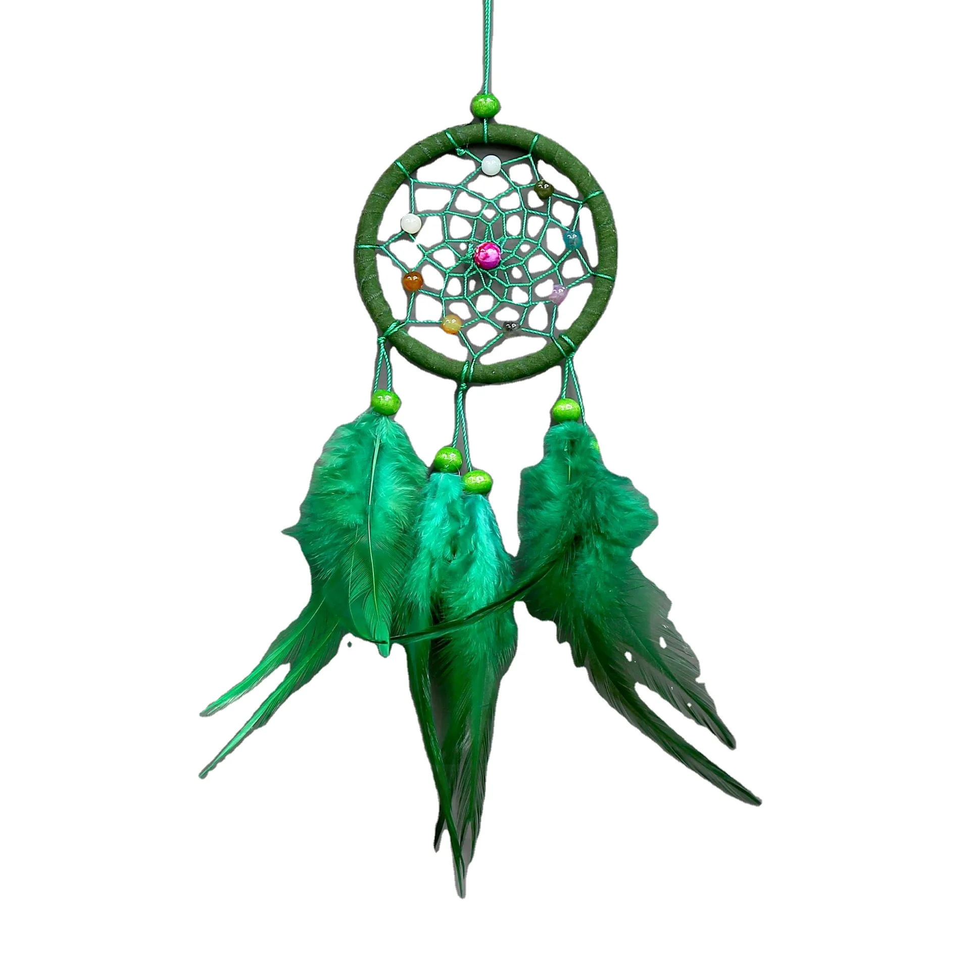 Wholesale Kids Handmade Kit Wall Hanging Decoration White Dream Catcher Feather