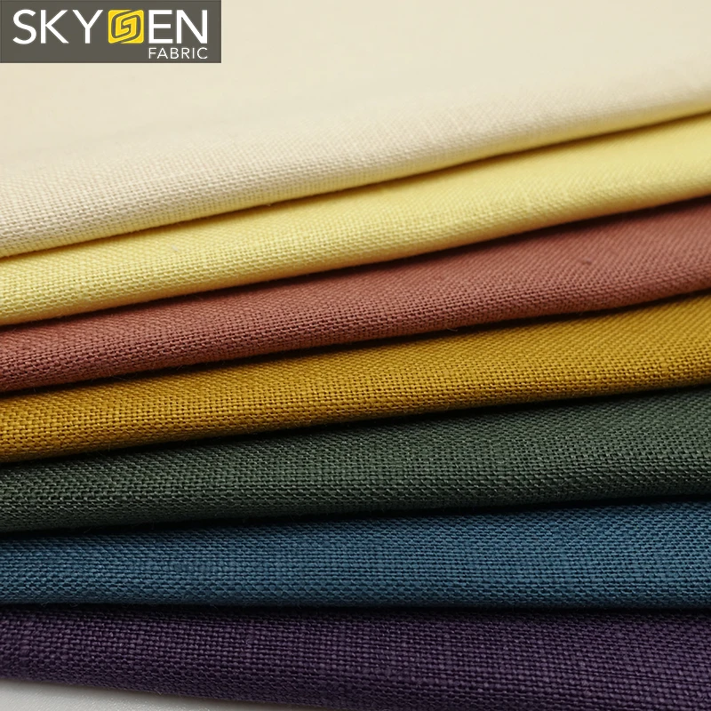 Skygen 200 г/кв. М 100 цветов летнее текстильное платье китайский производитель однотонная чистая льняная