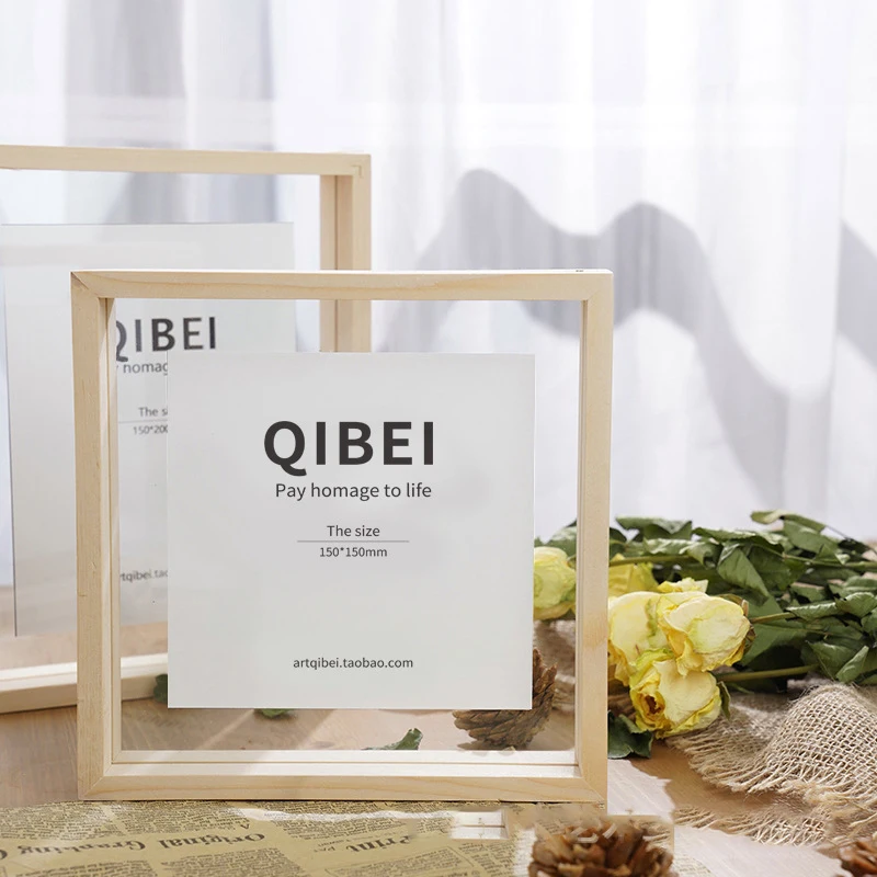 Custom Desk Nordic Simple Personalised Photo Bulk Cheap Wholesale Picture Square Natural Wooden Frame