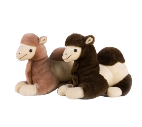 Plush stuffed toys cute brown and black realistic camel
