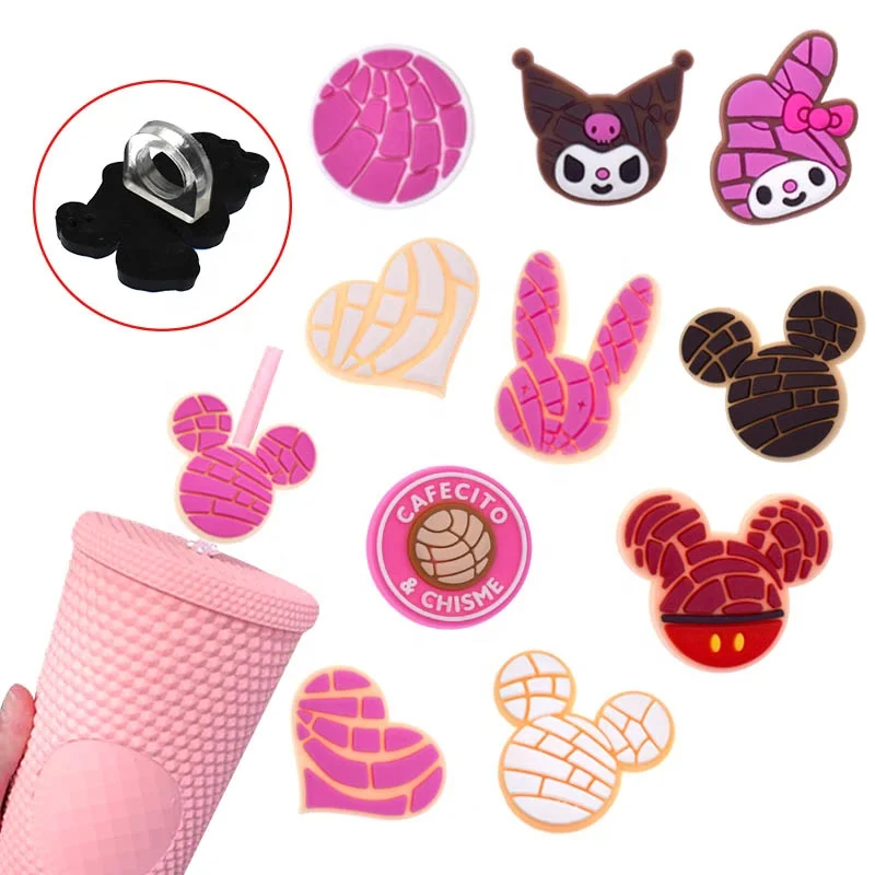 wholesale straw topper preppy pink style pvc straw toppers of coffee bar straw cover