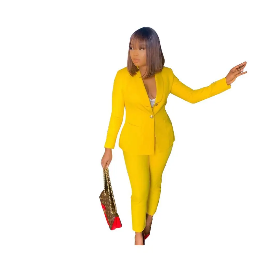 2022 Hot Sale New Product Office Women Blazer And Pants Two Piece Set High Quality Blazer Set