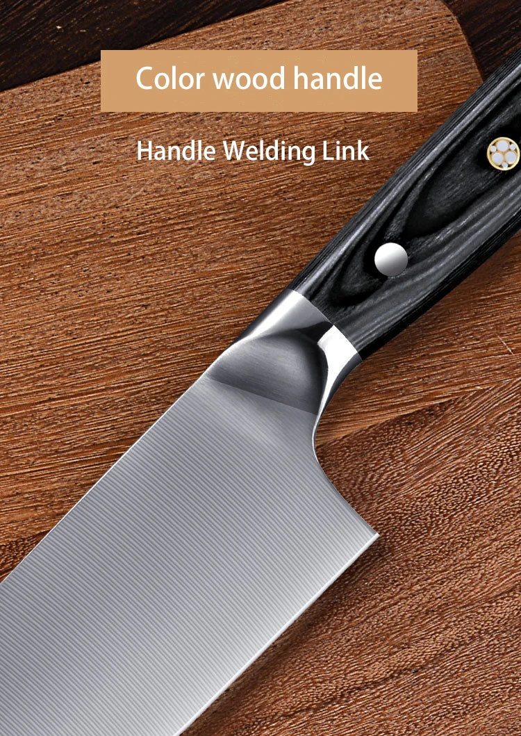 New Design  8 inch Chef Knife German 4116 Steel Kitchen Knives With Color Wood Handle Sharp Cleaver