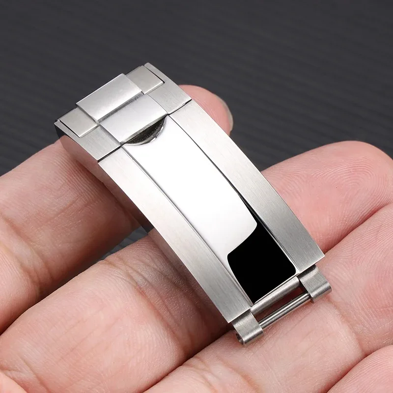 9mm Watch Band Glide Clasp for R-olex DAYTONA SU-BMARINER GMT Yacht-Master Stainless Steel Fine-tuning Pull Button Watch Buckle