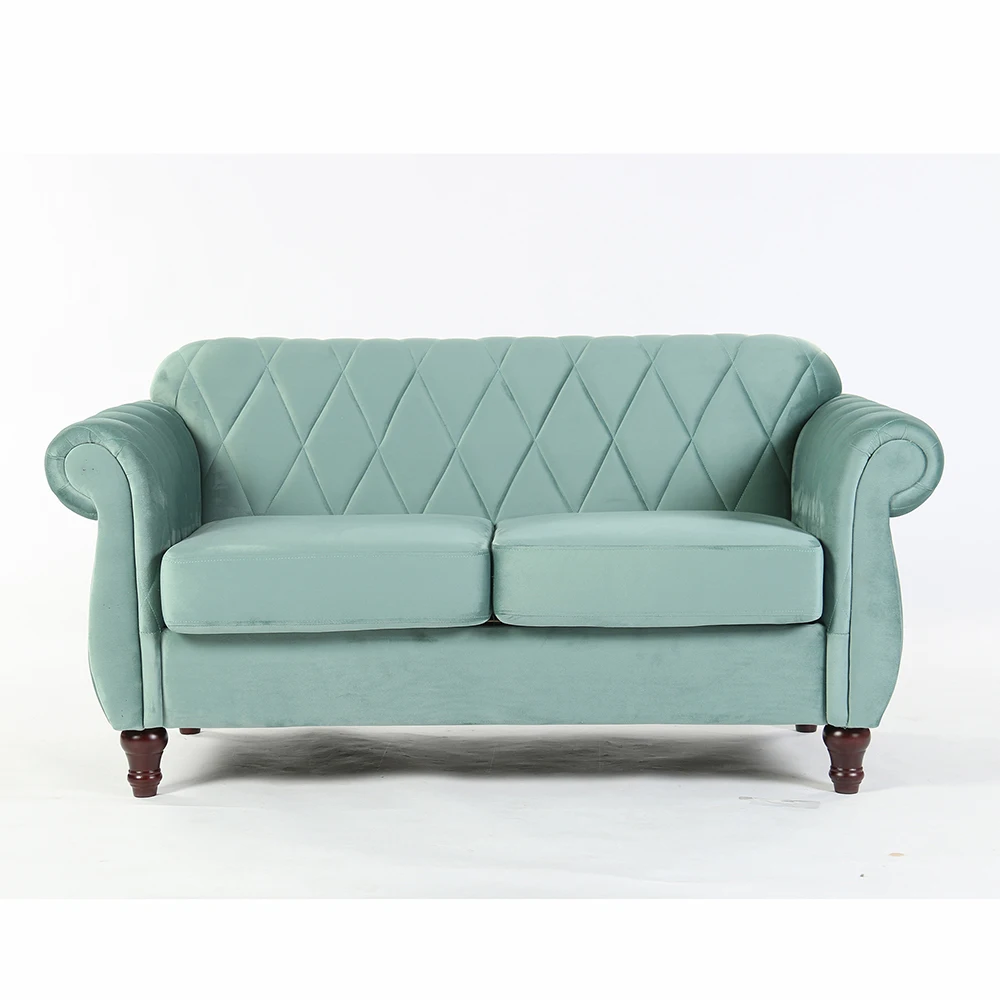 Factory wholesale customization high quality cheap velvet  new foam rubber wood leg sofas
