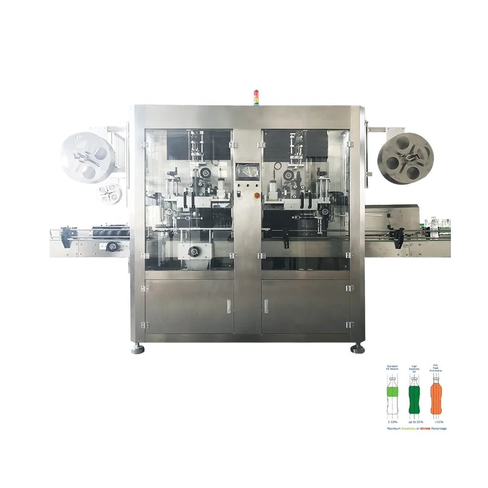 double head shrink sleeve label machine / different type drink labelling machine price / cold glue labeling machine