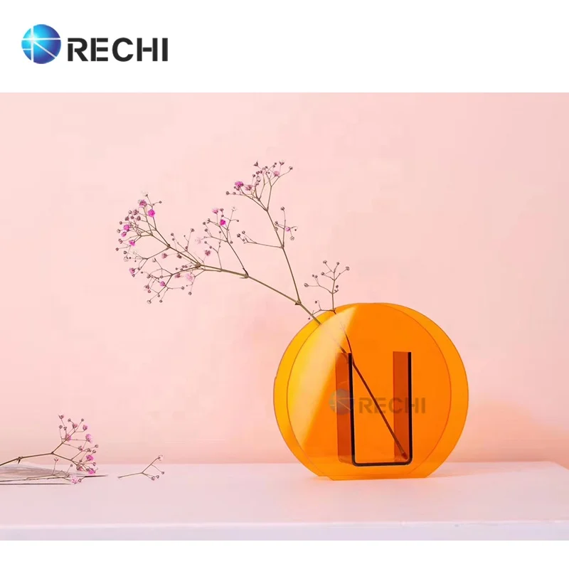  Скандинавская домашняя декоративная ваза RECHI на заказ цветная стеклянная геометрический стол для помещений разных цветов свадьбы дома