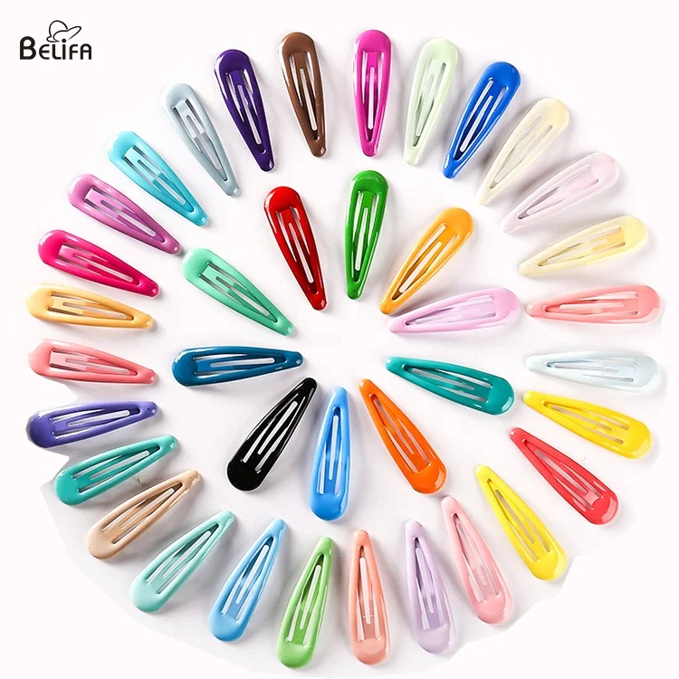 Non slip hair barrettes for children baby girls kids metal snap hair clip