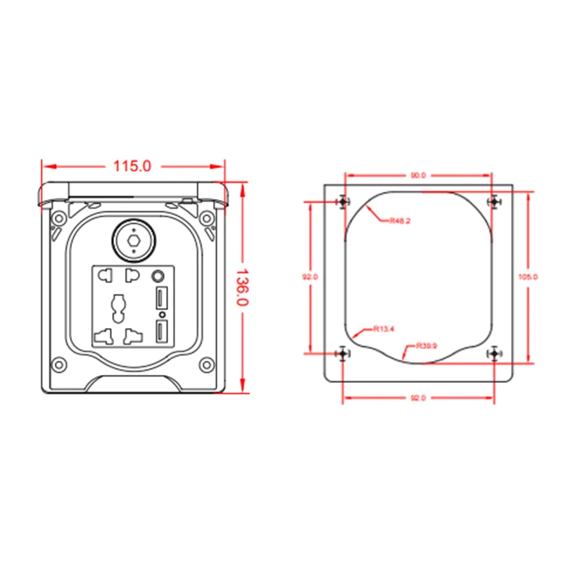 caravan  camper motorhome marine power socket rv accessories power socket plug with usb
