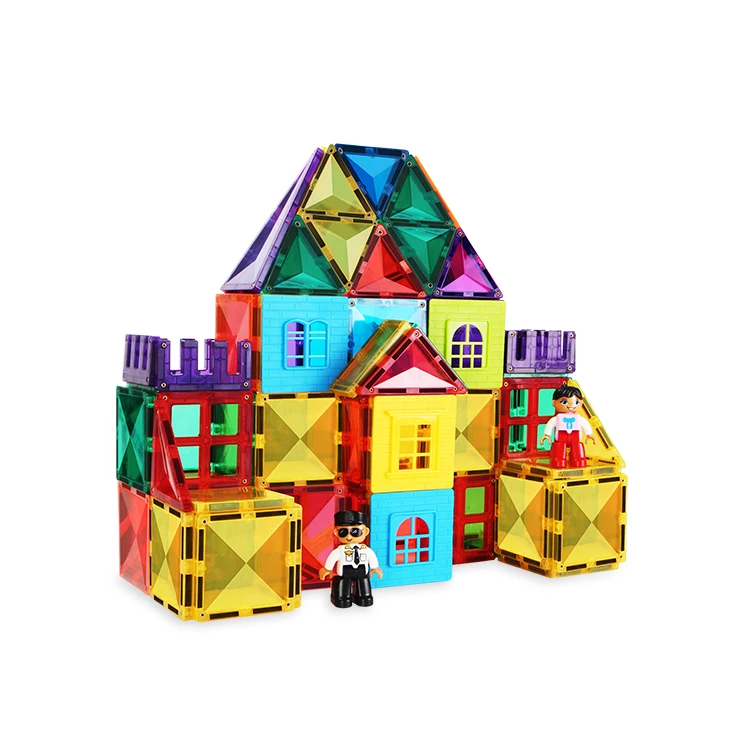 Low MOQ competitive price magnetic plastic tiles big magnetic tiles 3d magnetic blocks for kids