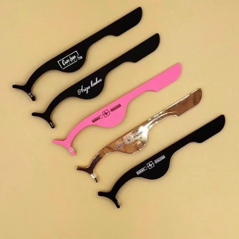 Private Label Pink Plastic Lashes Applicator Tweezers Bulk Magnetic Lash Tweezers packaging False Eyelash Tweezers
