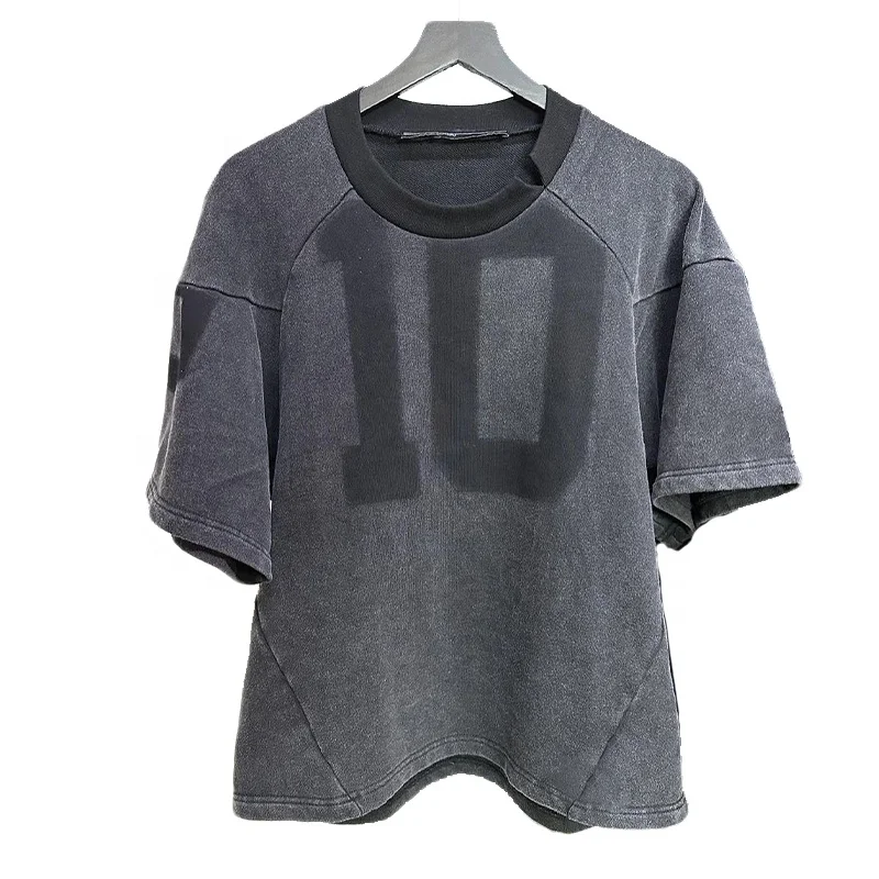 Finch Garment High Quality Acid Washed Sun Faded Plain Tshirt Boxy Cut Men Boxy Cropped Oversized Tshirt Women