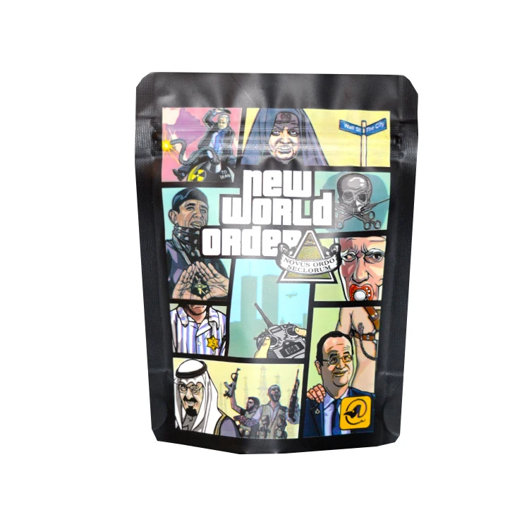 Custom Plastic Packaging 1 Pound Sealed Smell Proof Edible Stand Up Ziplock Bag 3.5 16 Oz 1lb Mylar Bags