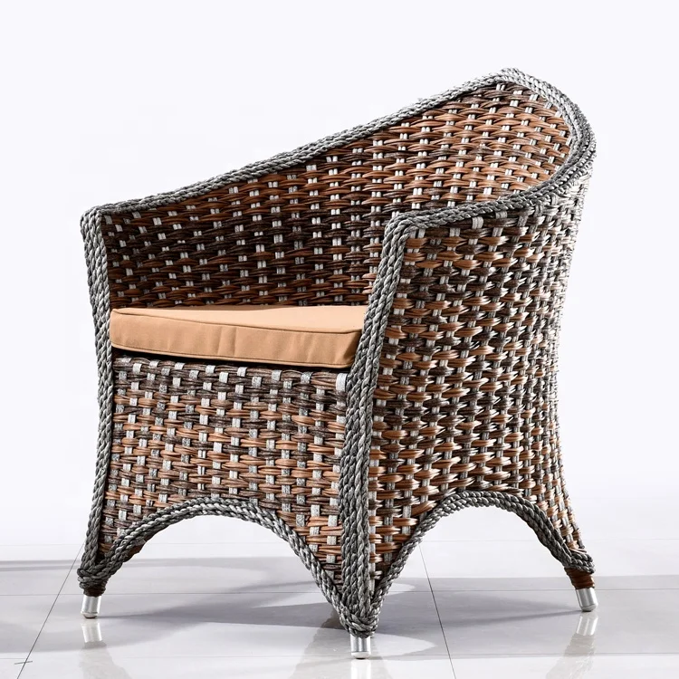 Wholesale high quality comfortable real natural rattan single dining chair