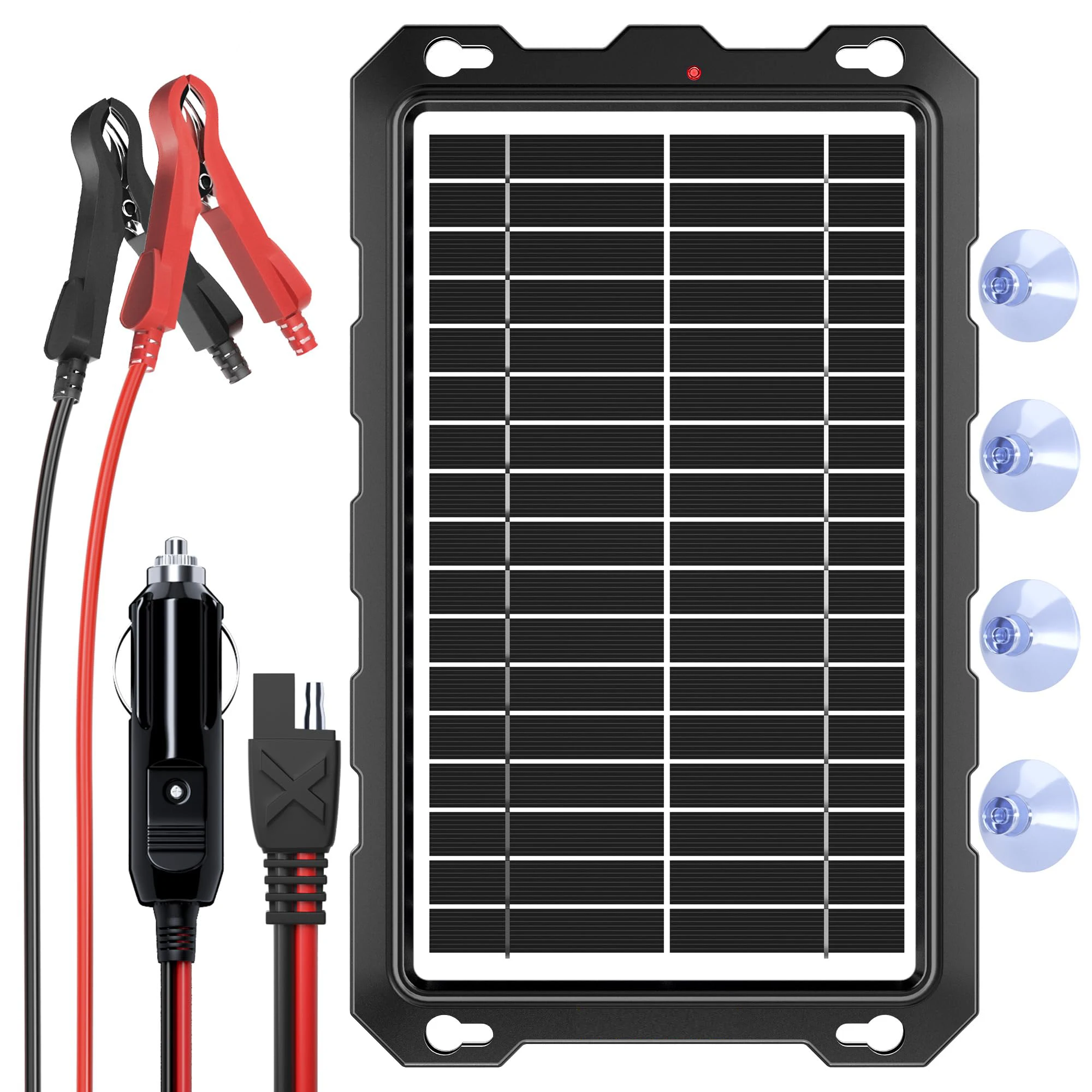 12V 9W Portable Waterproof Solar Panel Battery Trickle Charger Maintainer for Car Motorcycle Boat Marine RV Trailer
