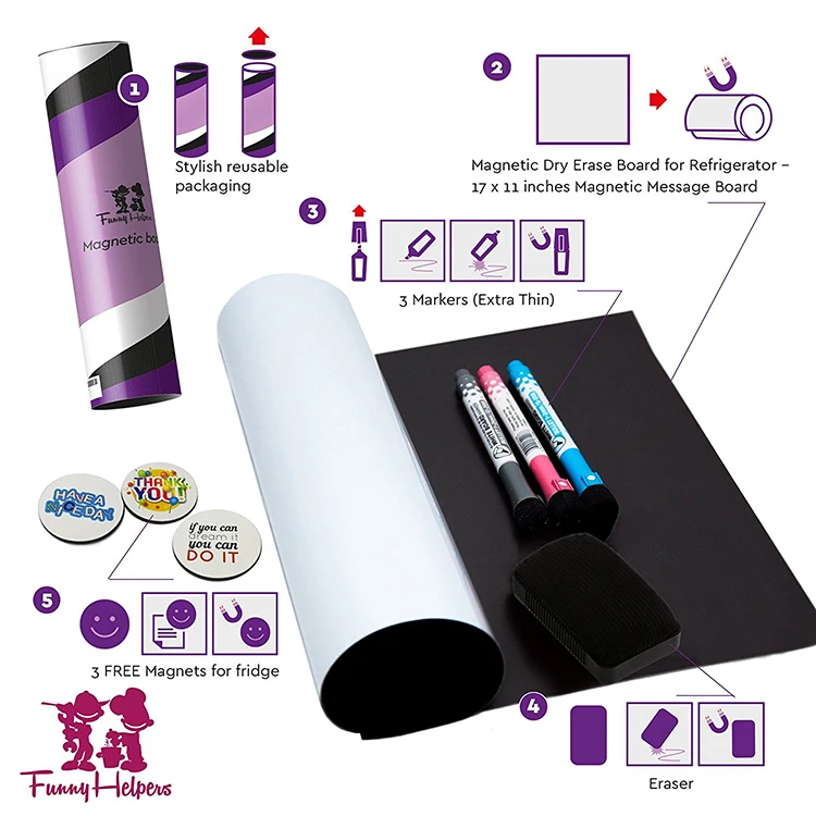 Fridge Magnetic Whiteboard Planner Refrigerator Monthly Dry Erase Weekly Calendar