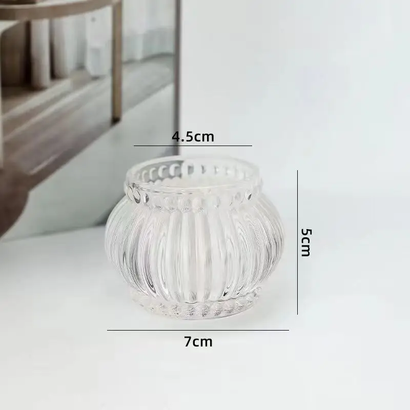 Factory Price High Quality  Clear  Glass Unique Candle Jars Candle Jar for Luxury Candles