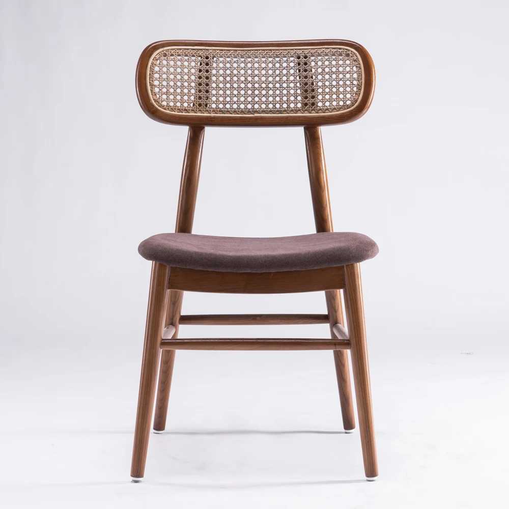 Hot new products for 2021 indoor rattan folding chair vintage wooden leather dinning chairs