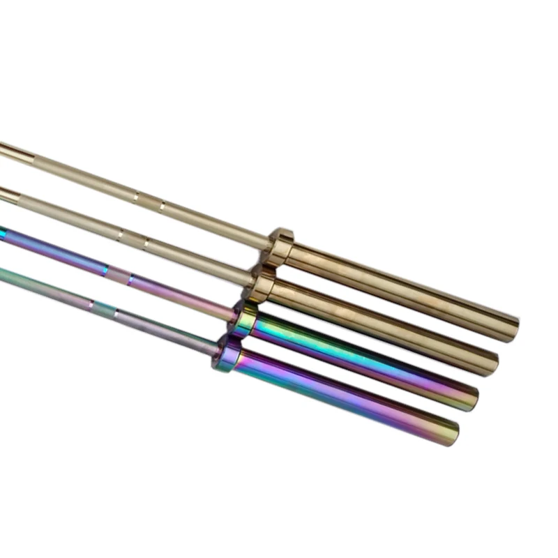 TELLUS Titanium Alloy Weighted Bar women Competition barbell bar 20kg 7ft weight lifting steel barbells 2200mm gold barbell bar