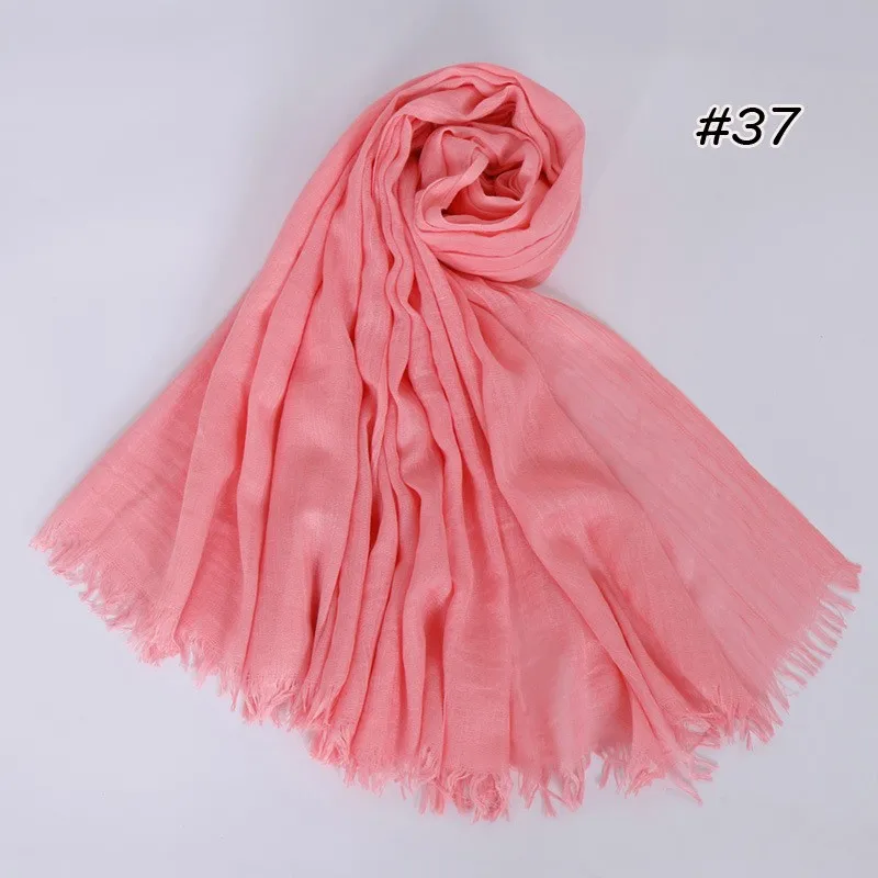 Wholesale Cheap Price Scarves Solid Color Cotton And Linen Black Scarf Women Hijab Scarf