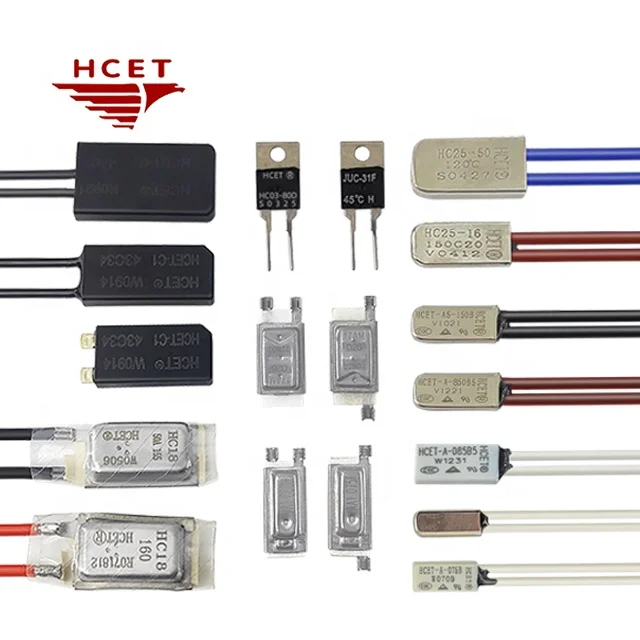 HCET-C тепловой протектор биметаллический температурный переключатель с предохранителем термический выключатель для перегрева и защиты от перегрузки