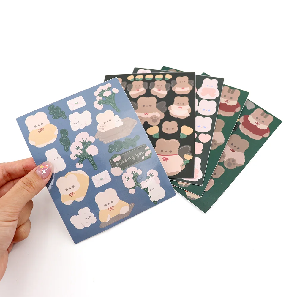 Custom Printing Sticker Decoration Cartoon Paper Kiss Cut Stickers Vinyl Planner Sticker Sheets