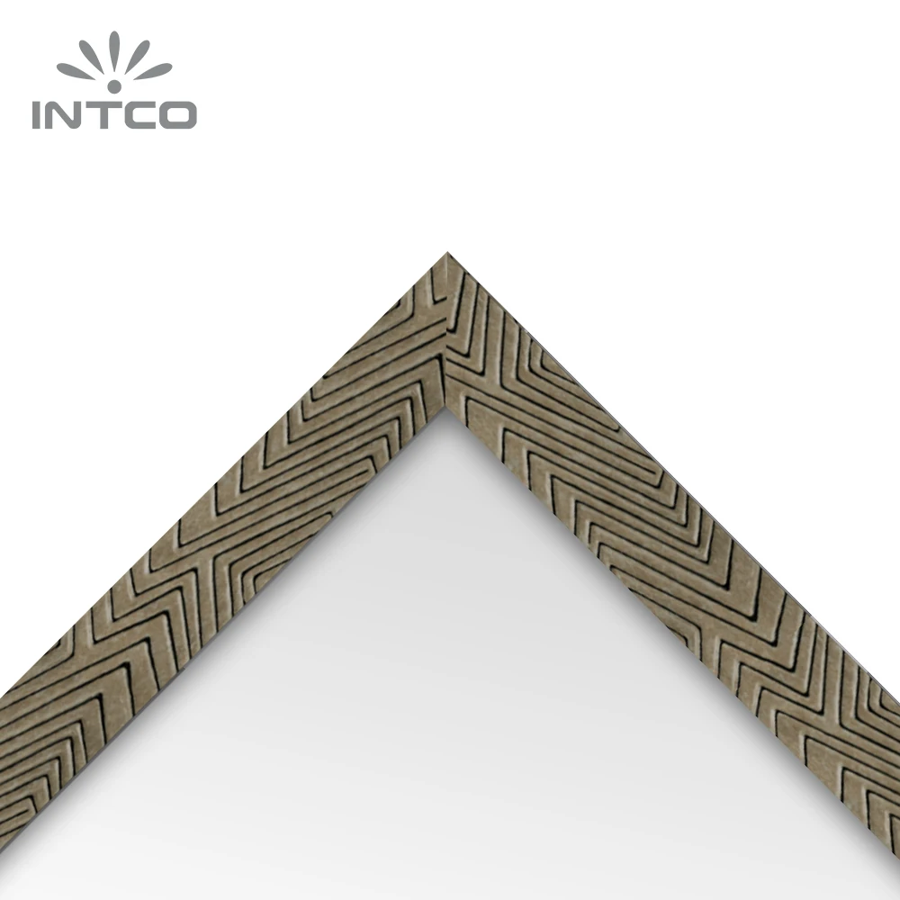 INTCO New Arrival Decorative Rectangular Diamond Bronze Bathroom Wall Mirror Frame