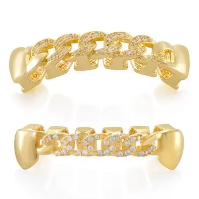 Золотые коронки с кубинскими звеньями Прованс, модные ювелирные украшения из драгоценных камней под заказ, под золото 10 к, 14 к, 18 к