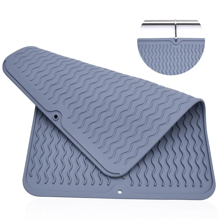 2025 Kitchen Dish Drainer Mats Silicone Dish Drying Mat Draining Pad for Counter Heat Resistant Silicone Drying Placemat