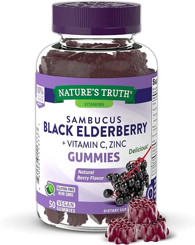 Immune Boost Multivitamin Natural Fruit Flavor Elderberry Gummies Bear