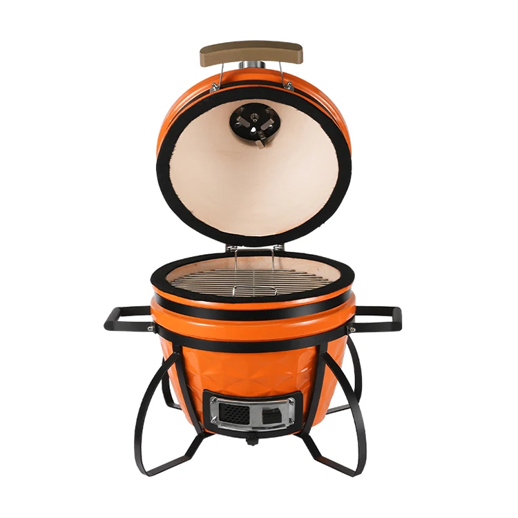 
16 Inch Ceramic black bastard kamado grill outdoor collapsible thermometer bbq charcoal grill 