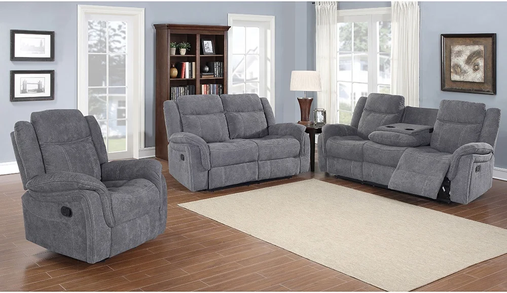 Wholesale Discount Office Furniture Custom Italy Black Modern Luxury Air Leather Recliner Sofa Chair Set