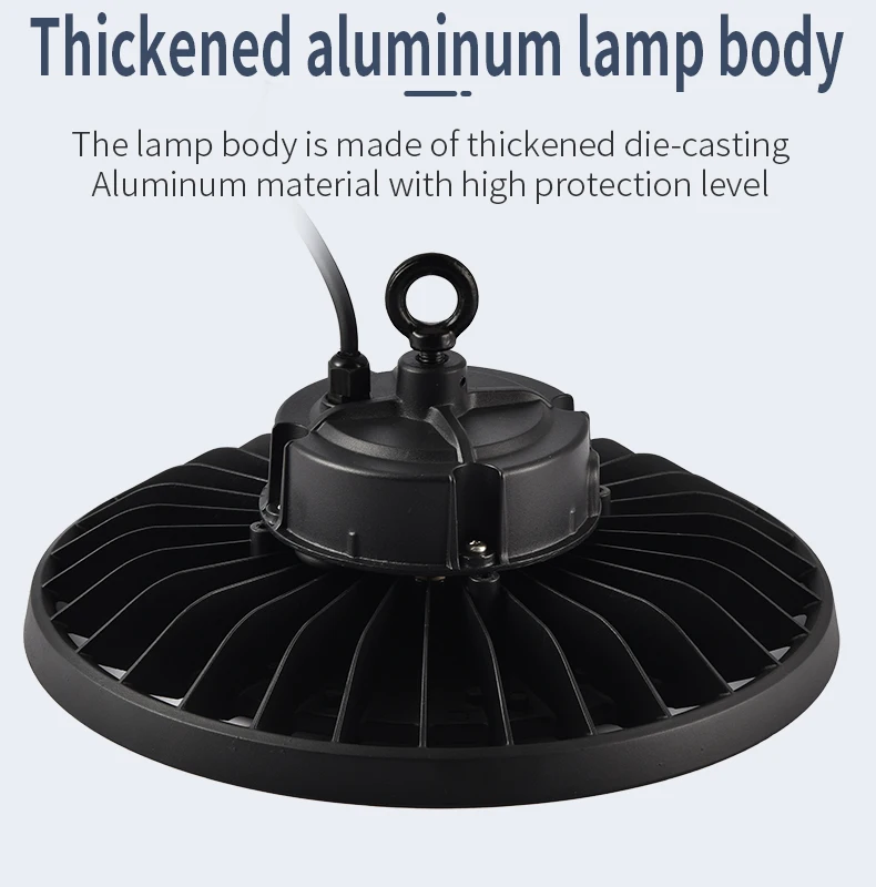 50Hz 60Hz High Lumen Aluminum Commercial Industrial Highbay Warehouse Led Lighting 100W 150W 200W Highbay Led High Bay Light