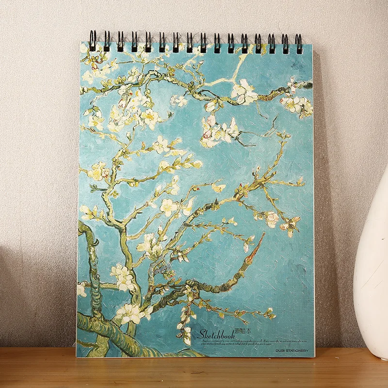 A4 custom hardcover toned tan spiral artist painting drawing notebook sketch_book sketch book for school