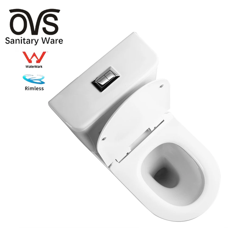 OVS Watermark Australia Advanced Technology Toilet Ceramic Bathroom Wc Matt White Color Australian Two Pieces Toilets