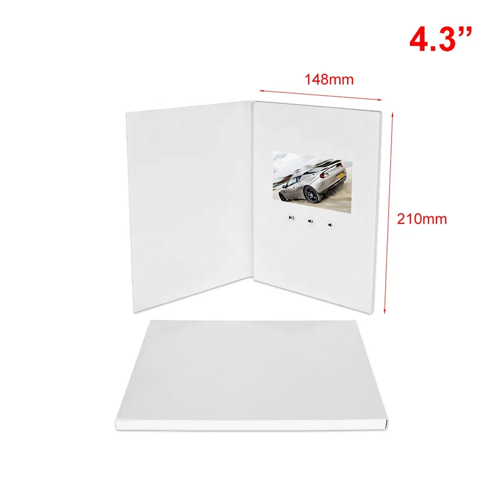 Best seller handmade paper craft 4.3 inch LCD tft panel mini video greeting card business gift video brochure