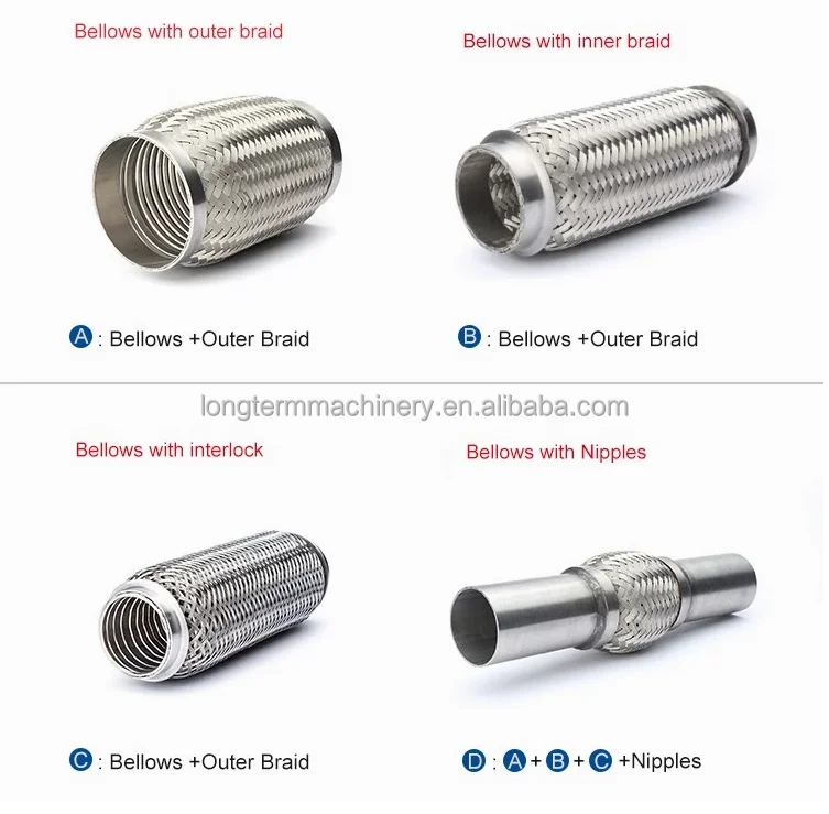 Высококачественная 2 гибкая выхлопная труба 1/4 дюйма x 8 дюймов/12 дюймов с