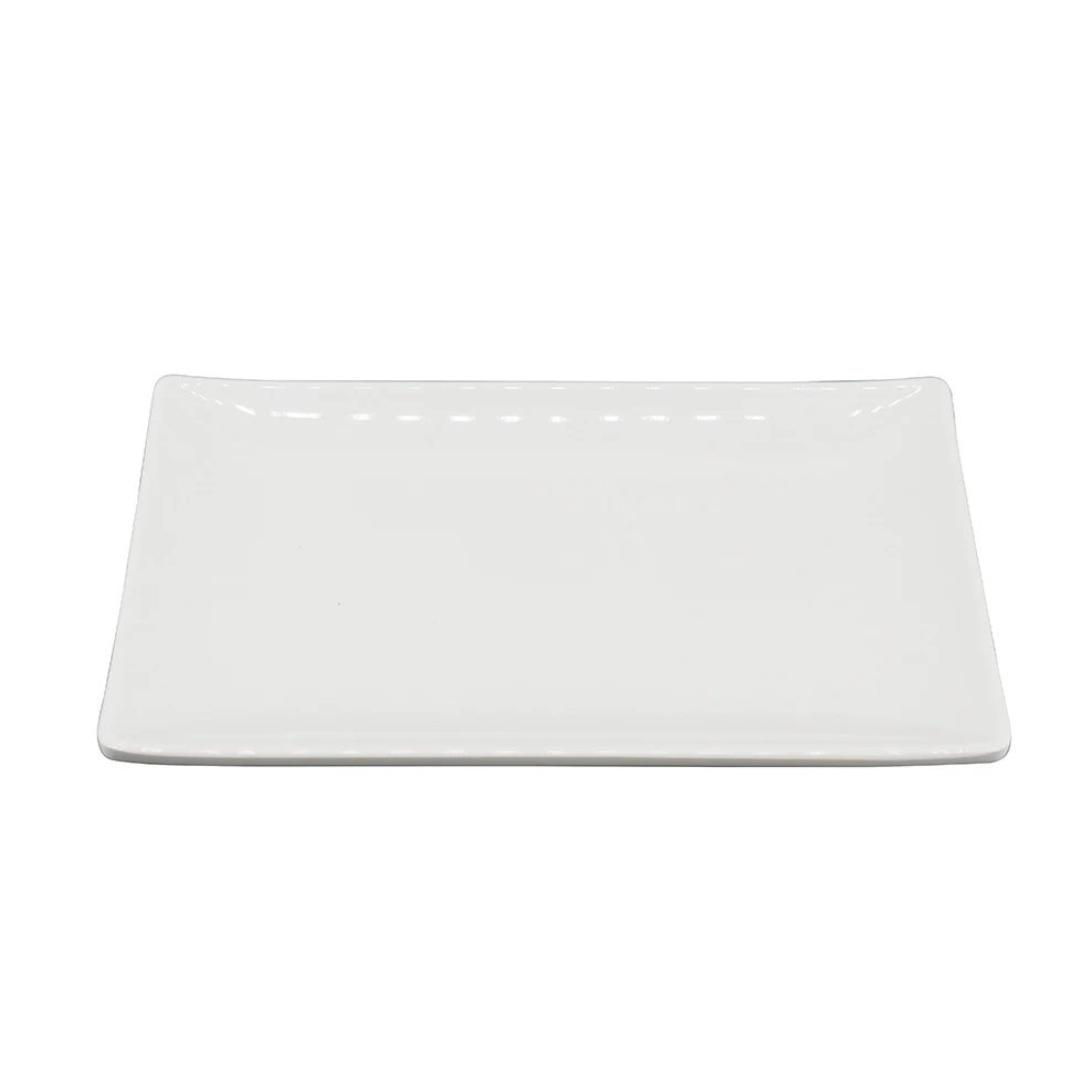 Factory Wholesale Serving Tray White Rectangle Melamine Salad Dish Dinner Plates For Restaurants Buffets
