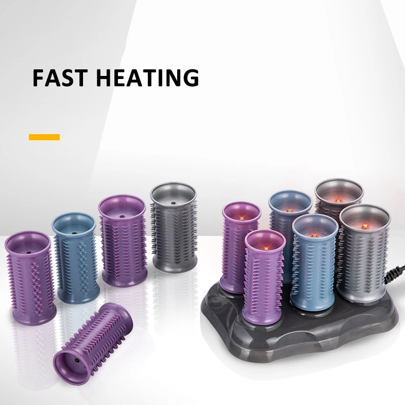 Electric curling iron heating mini hot cordless wireless hair curlers rollers automatic set with clips machine rizador de pelo