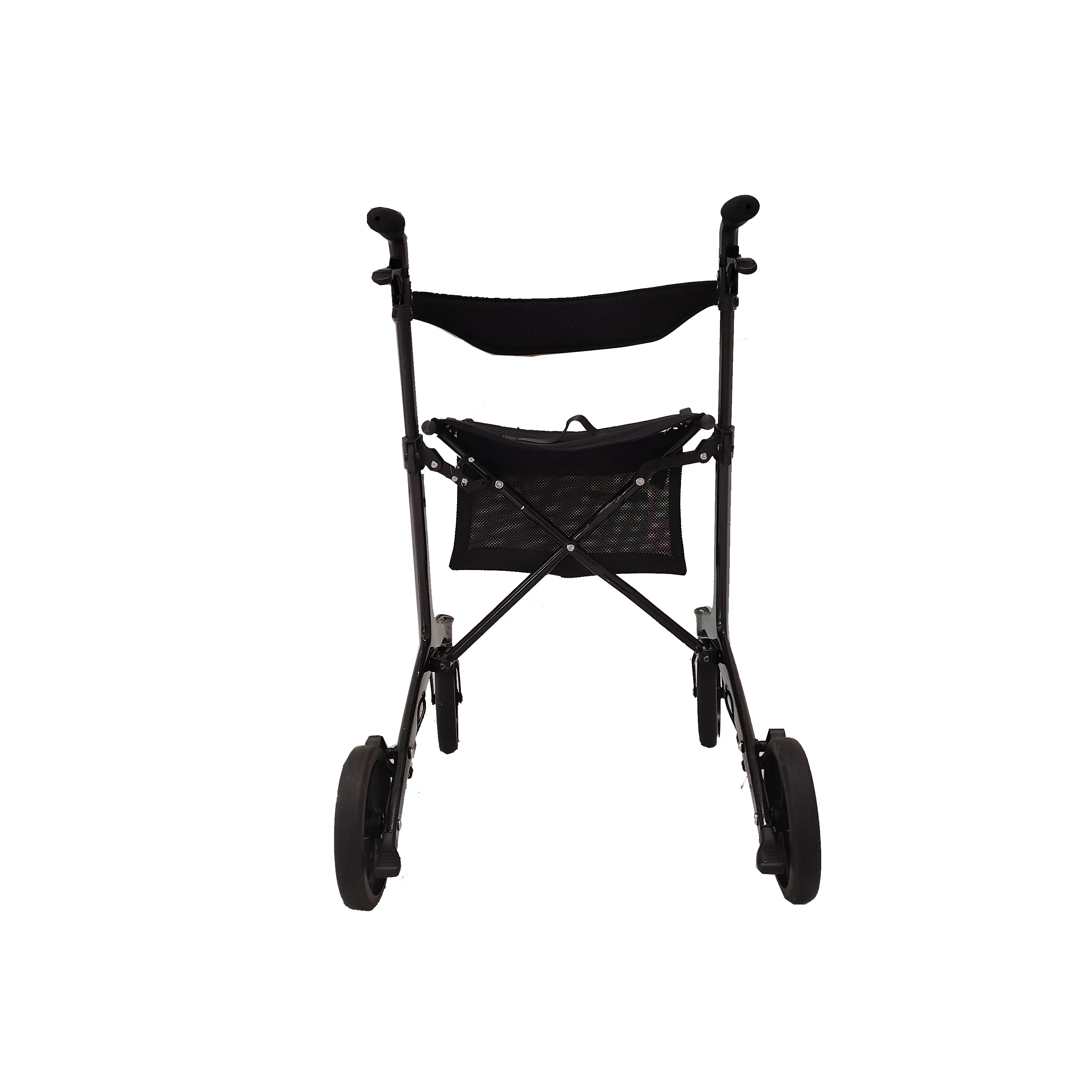 Easy to Transport Advanced 120kg Weight Bearing Carbon Fiber Folding 4-Wheel Senior Walker with Height Adjustable
