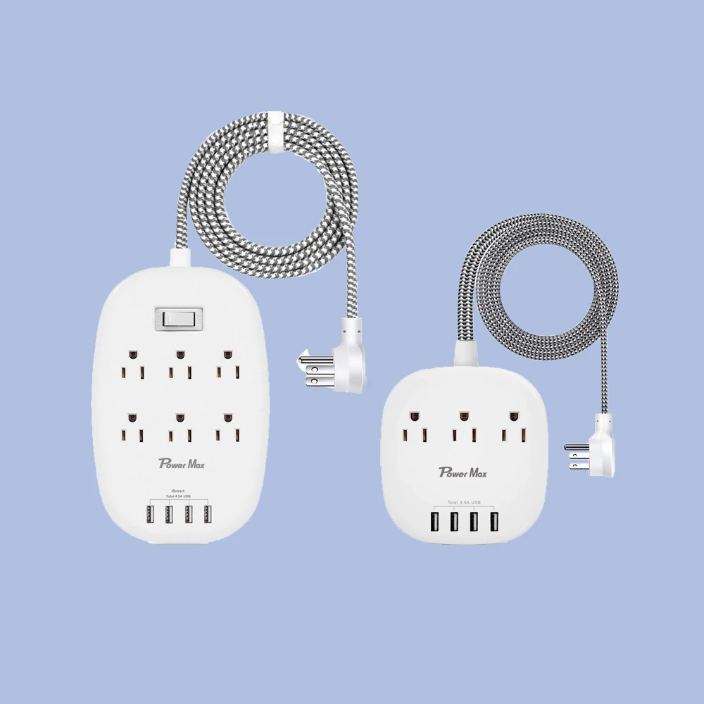 Power Strip Surge Protector, 6 Outlets and 3 USB Ports 5FT Long Extension Cord, Flat Plug Overload Surge Protection Outlet Strip