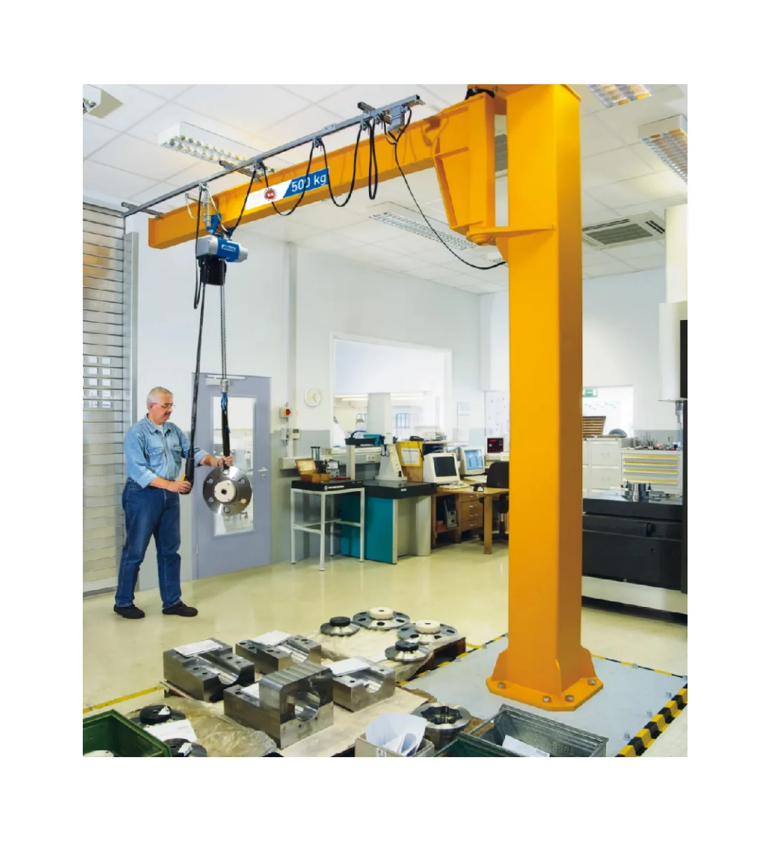 2024 Factory  Sales of Jib Balance Crane for Factory Hang Equipment Use 360 degree Rotating Cantilever Swing Arm Electric Hoist