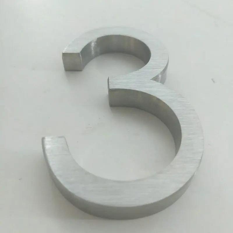 8cm height polished stainless steel hotel door number 3D metal house door numbers