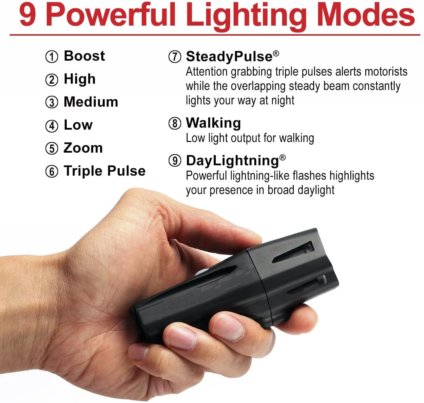 Safety and durable belt USB rechargeable suitable for road mountain bike Climbing
